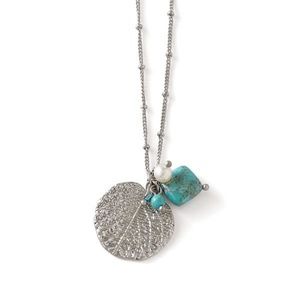 Silver leaf necklace